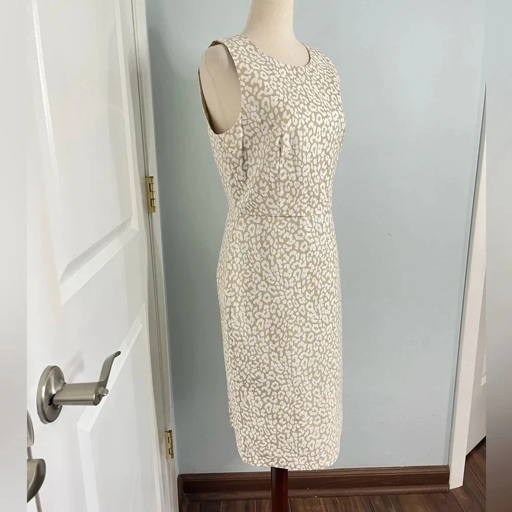 J.Crew Factory 100% cotton animal print midi dress size 6 - Picture 2 of 7